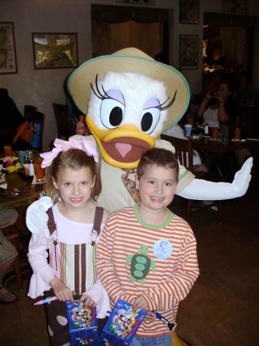 Enjoying a chat with Daisy Duck