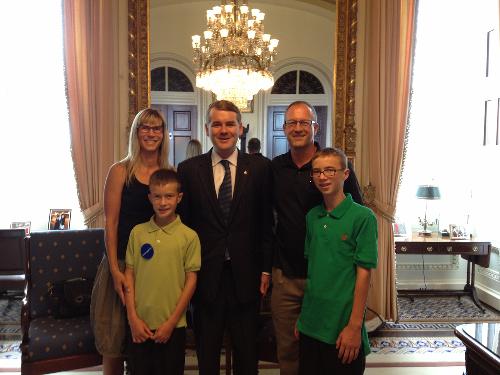 Our family with Senator Bennet of Colorado--Location: Vice Presidents Biden's private office in the Senate.