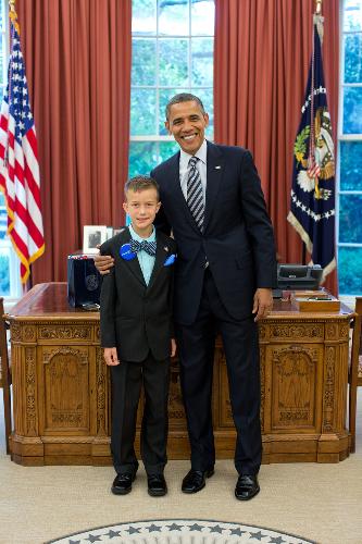 After walking in the Oval Office, this picture was taken.  I think they were both in AWE of each other.
