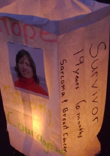 That's my luminary at the Relay for Life in Sun City, AZ on April 14, 2012