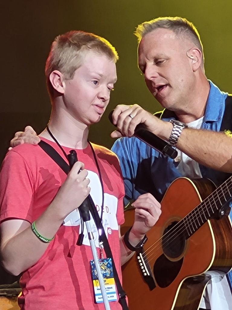 Matthew West invited Caleb to come up on stage with him!