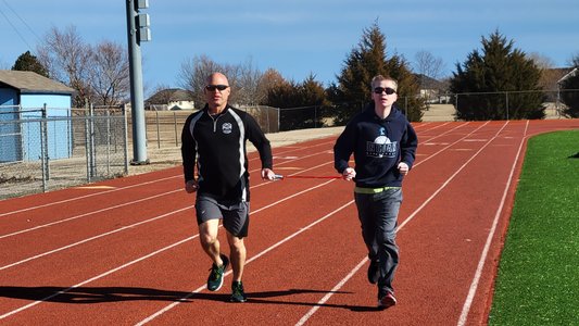 Greg & Caleb building endurance during practice.