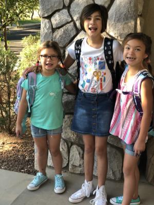 First day of school
Mei (6),  Naomi (10) and Ellis (8)