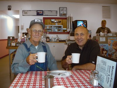 John & Hubert, at the restaurant in McLouth, 2005