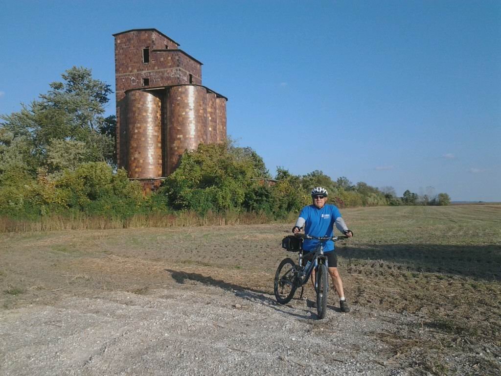 John riding a section of the Katy Trail near Rocheport, October 2013