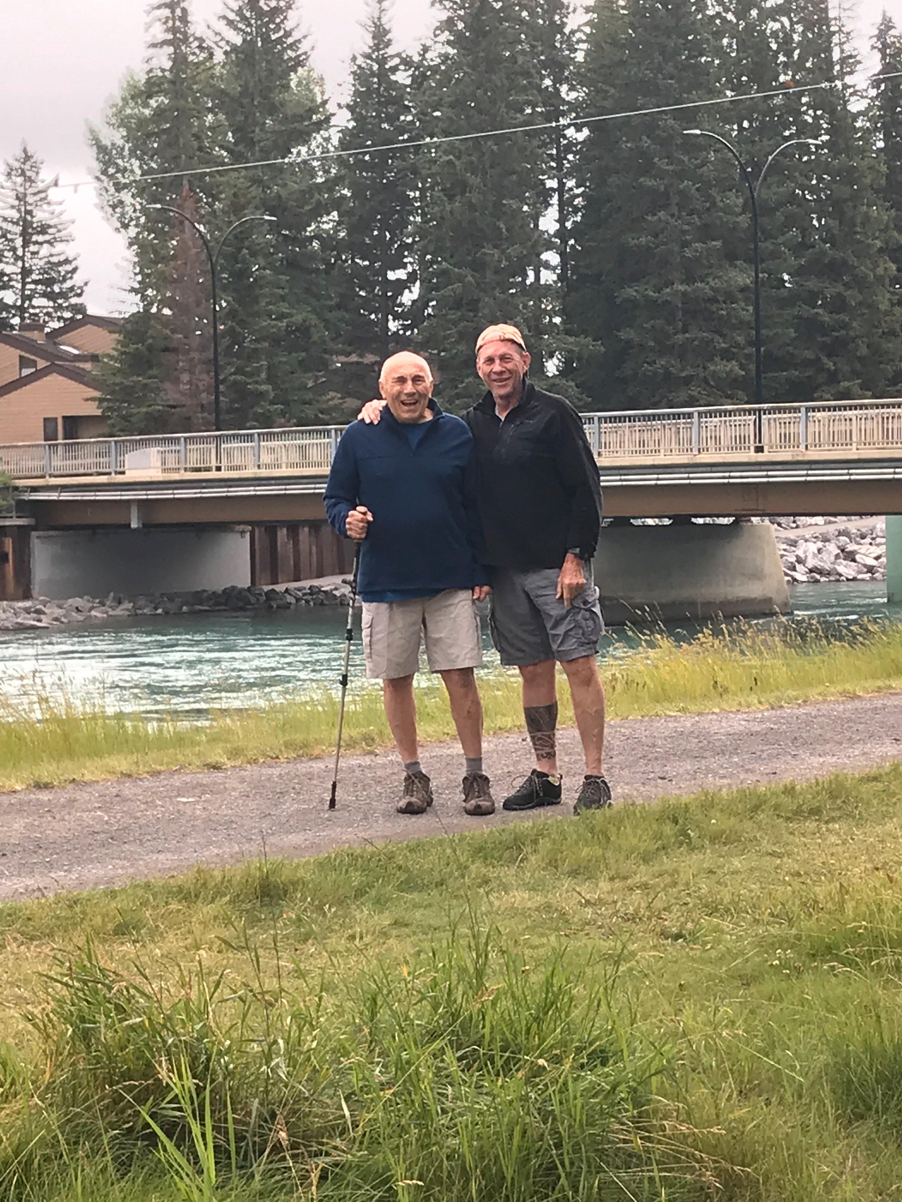 August 2019--John & Joe along the Bow River  in Canmore, Alberta, Canada