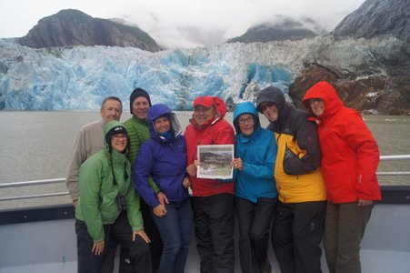 August 2015--Greg, Beth, Joe, Gretchen, John, Judy, Alan & Lea Anne, South Sawyer Glacier on Tracy Arm Fjord, Alaska