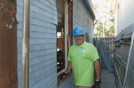 Doing Home Repair in Globeville during the Carter Work Project for Habitat for Humanity, October 2013