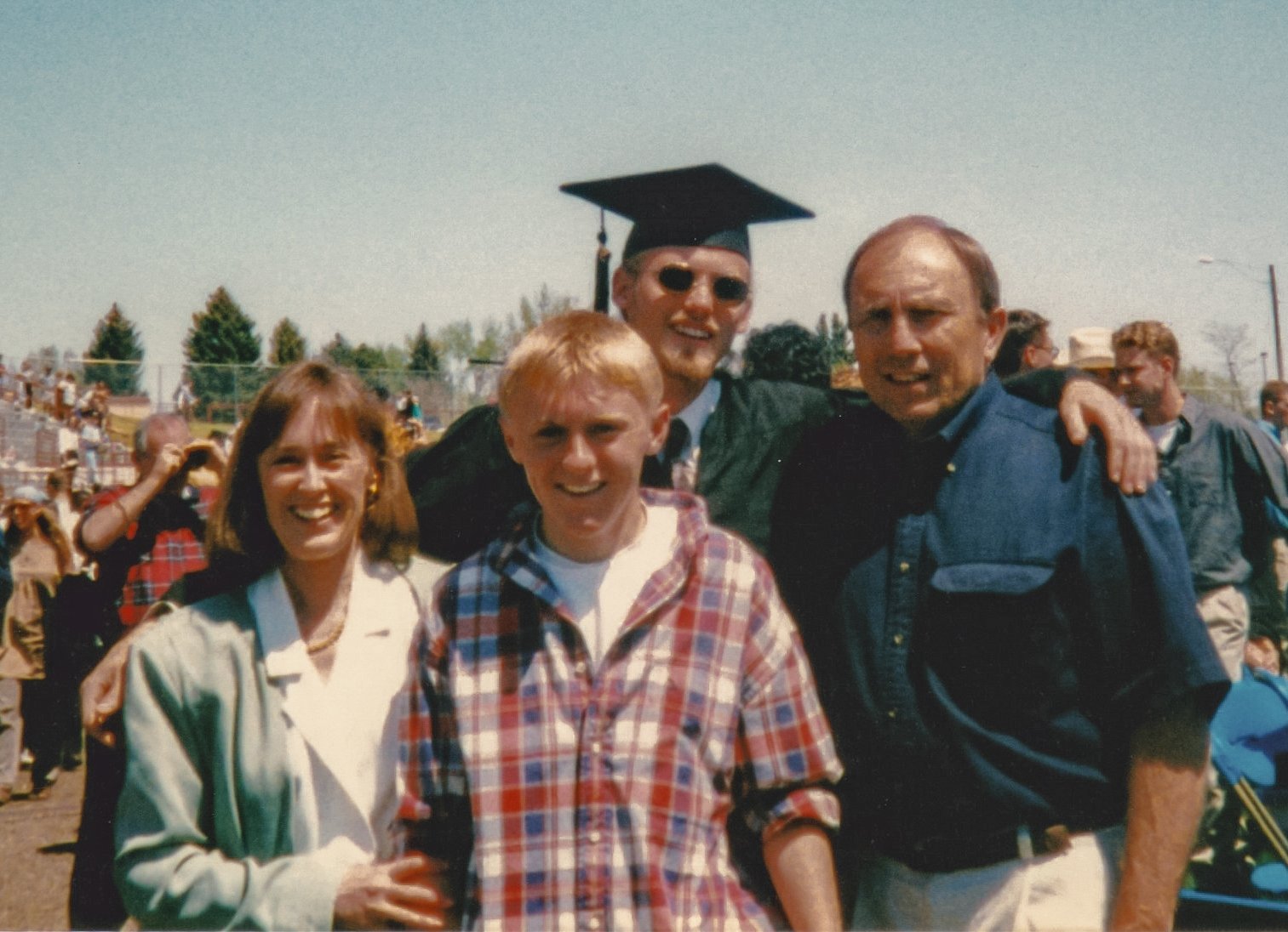 Neil's graduation from UNC--Cynthia, Ian, Neil, John--1997