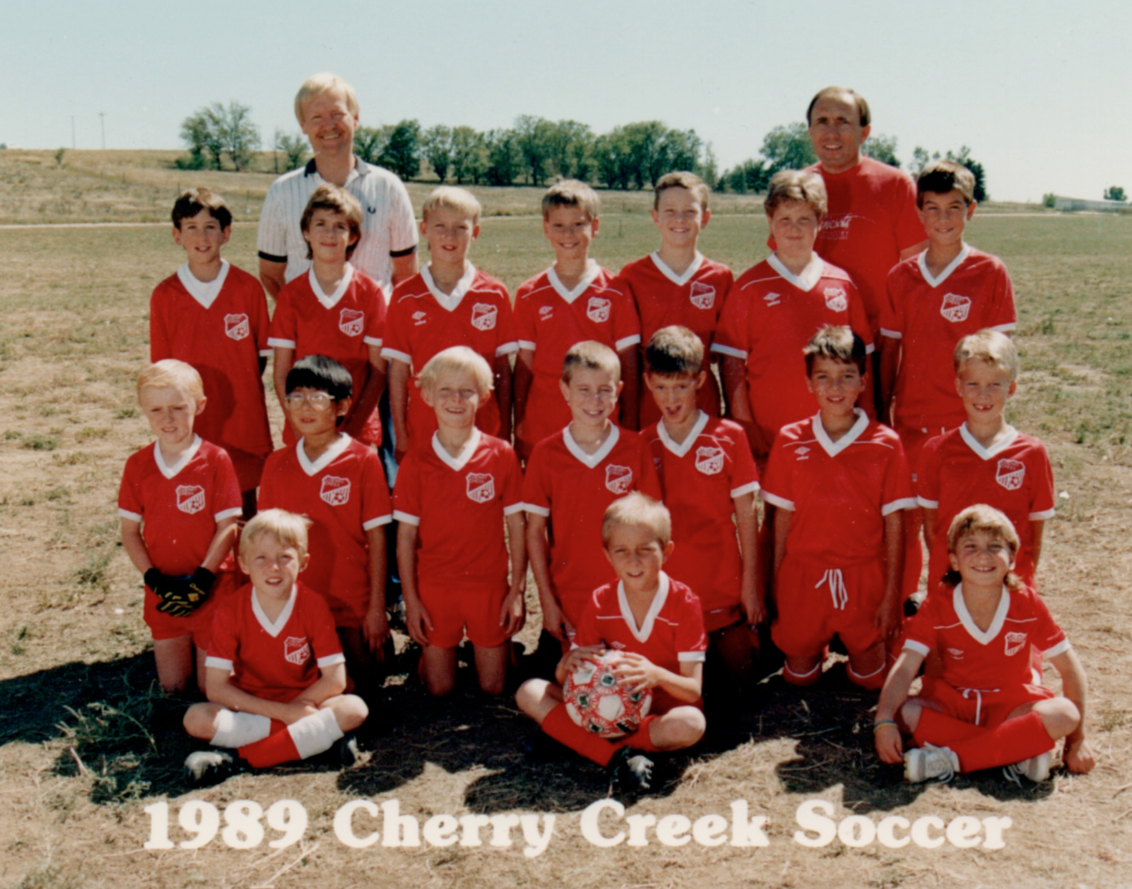 Coaching Ian's soccer team, 1989