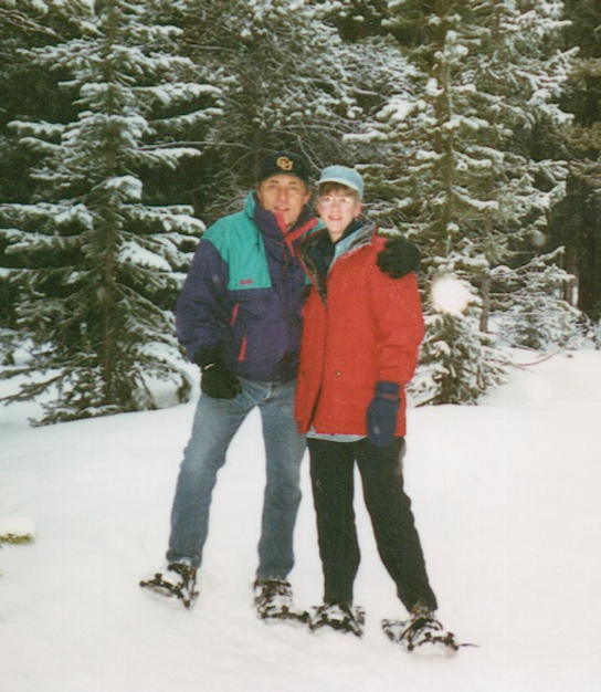 Our wedding day, March 26, 2001--Snowshoeing in to Tennessee Pass Cookhouse for dinner