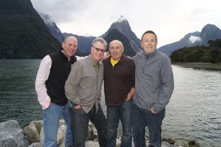 February 2013--Joe, Alan, John & Greg at Milford Sound, New Zealand