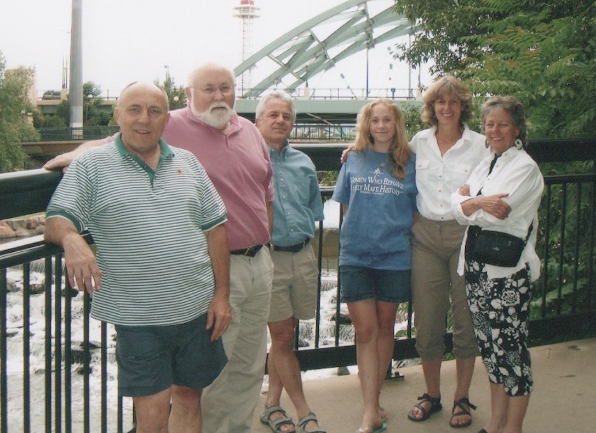 John, Ned, Dick, Zoe & Charlene (Ned's daughter & wife), Anita (Dick's wife)--Confluence Park in Denver, July 2005