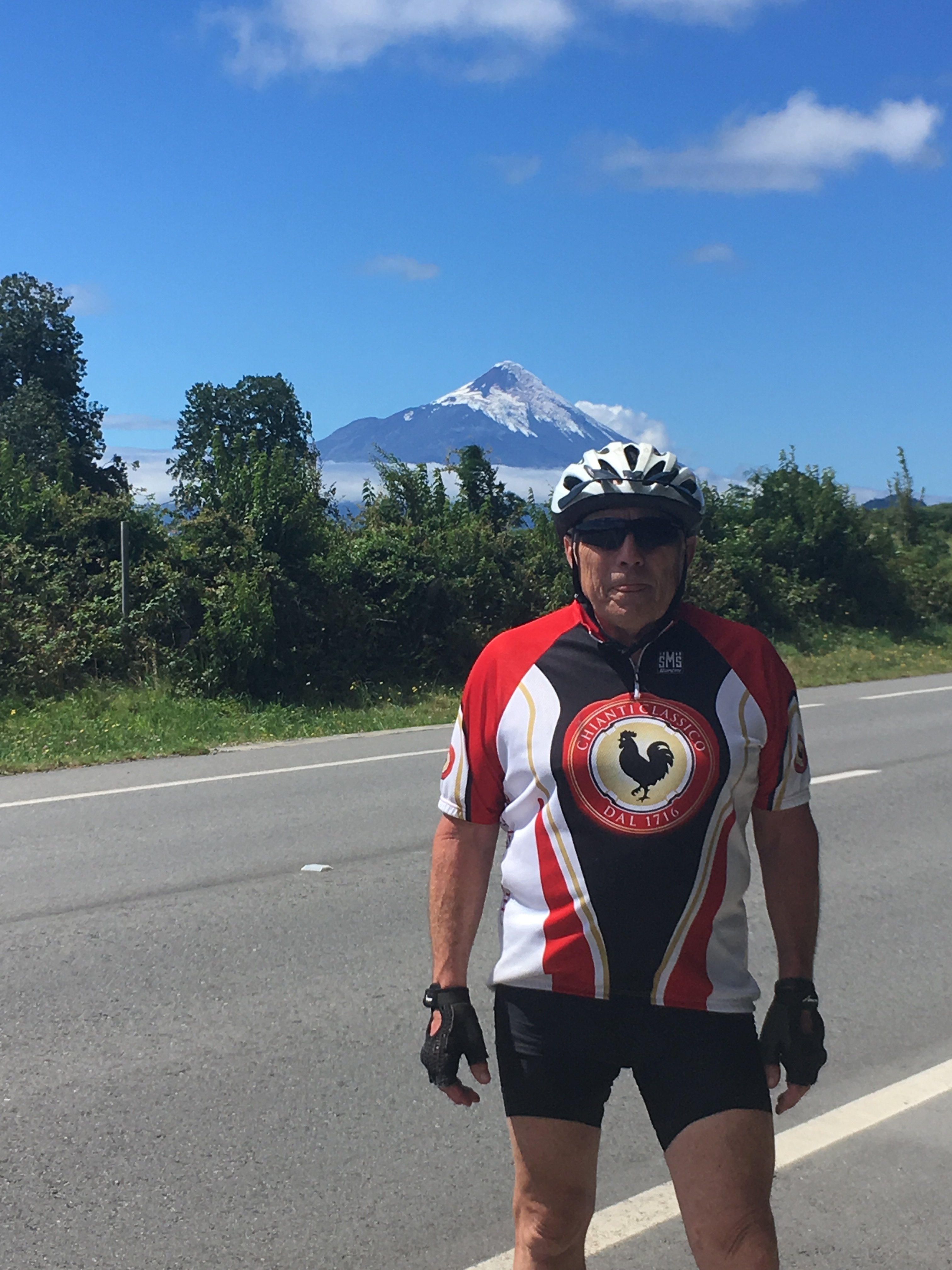February 2017--Cycling past Osorno, Chile