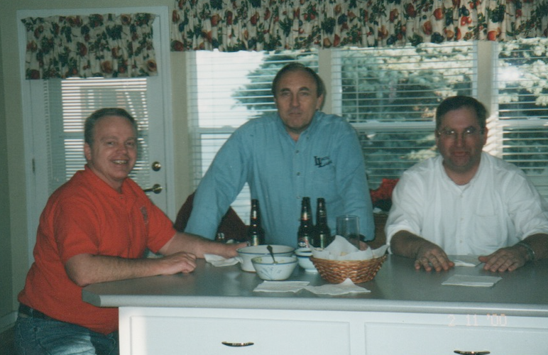 Merrill Faculty gathering at Beth's house--Brent Page, John, Steve Erickson