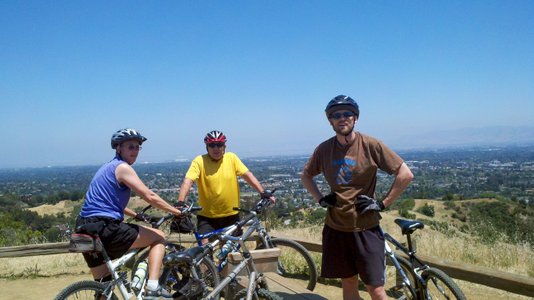 Beth and John biking San Jose with Neil