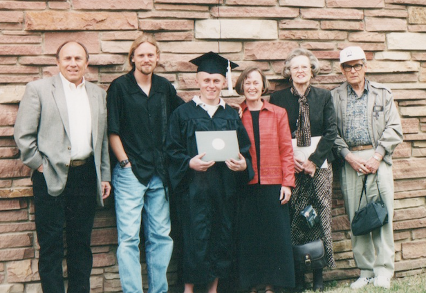 Ian's graduation from CU-Boulder--John, Neil, Ian, Cynthia, Cynthia's parents--2002