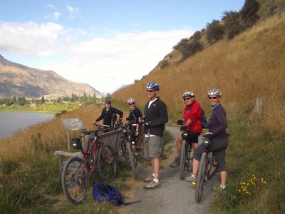 February 2013--Greg, Judy, Joe, John & Gretchen, Cycling near Queenstown, New Zealand