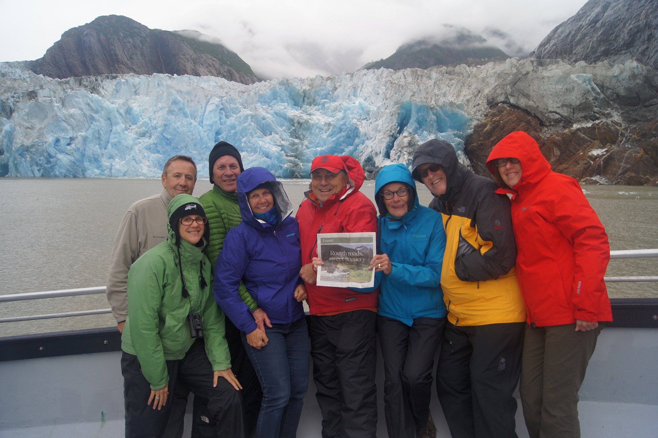 August 2015--Greg, Beth, Joe, Gretchen, John, Judy, Alan & Lea Anne, South Sawyer Glacier on Tracy Arm Fjord, Alaska