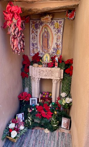 The&#x20;beautiful&#x20;altar&#x20;for&#x20;Mom,&#x20;Dad&#x20;and&#x20;brother&#x20;Johnny.&#x20;It&#x20;was&#x20;beautifully&#x20;decorated&#x20;by&#x20;my&#x20;sister-in-law,&#x20;Wendy&#x20;and&#x20;my&#x20;brother,&#x20;Pat.&#x20;Our&#x20;contractor&#x20;for&#x20;the&#x20;Taylor&#x20;Historic&#x20;Site&#x20;left&#x20;a&#x20;beautiful&#x20;Christmas&#x20;flower&#x20;arrangement&#x20;&#x20;with&#x20;a&#x20;lovelytribute.&#x20;Thank&#x20;you&#x20;Bob&#x20;for&#x20;your&#x20;thoughtfulness&#x2665;&#xFE0F;