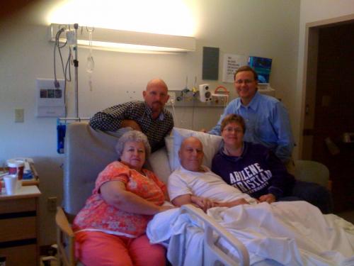 One of Dad's hospital visits, with all the kids and Mom.  10/08