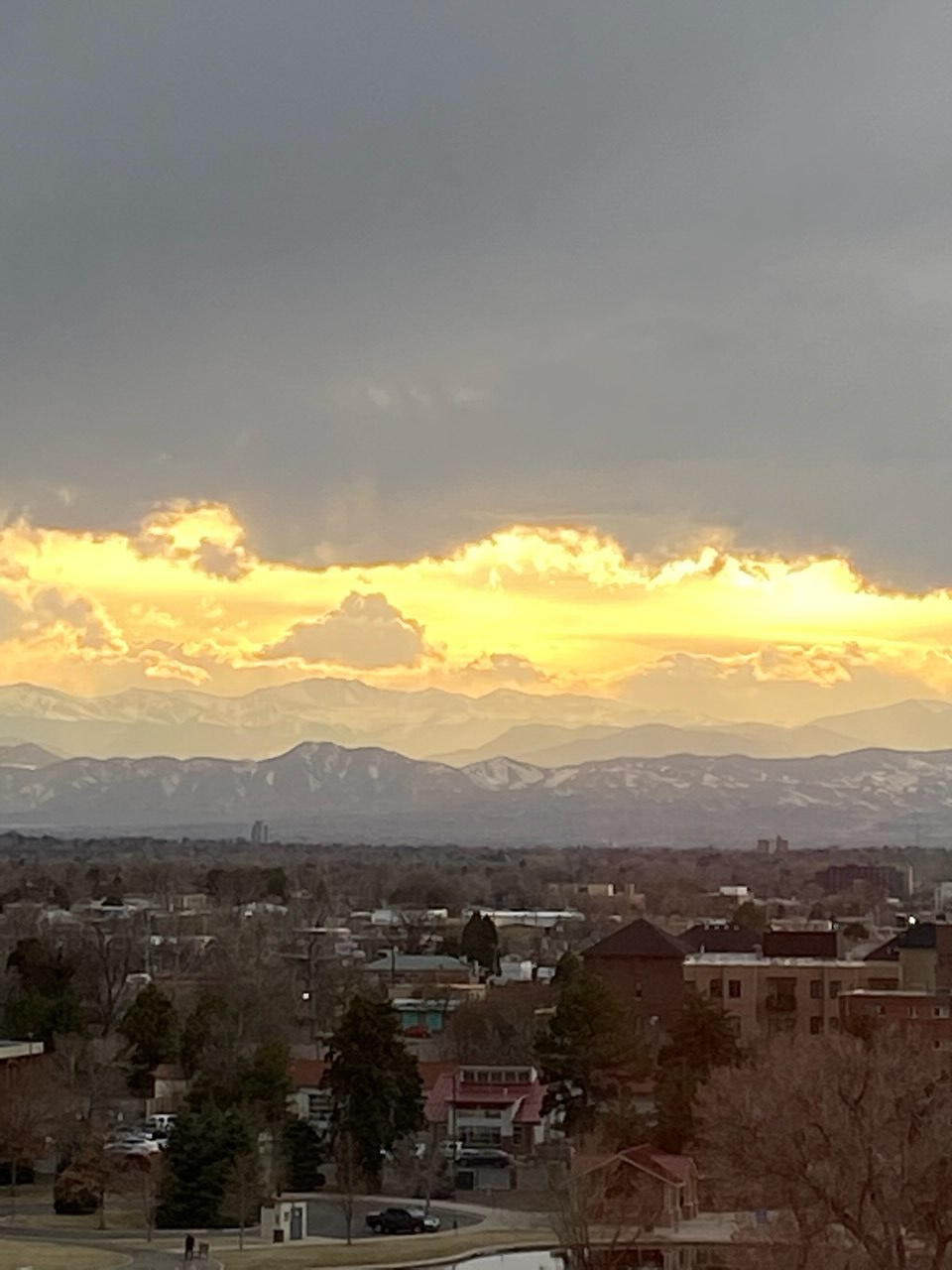 Miki took this photo from her room at Anschutz.  She loved this view. She SO loved the precious Rocky Mountains and the views of them as we drove from somewhere back to Boulder as the flatirons would come into view.
