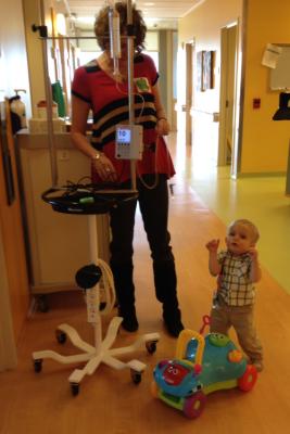 Happy Cooper playing after his first infusion.
