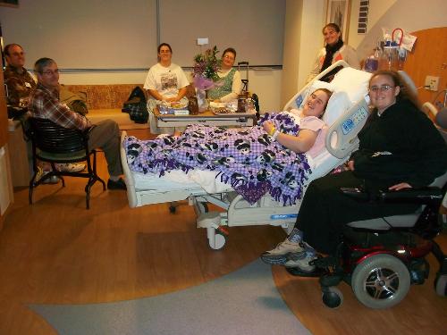 My family and I, all but Valerie (she was taking the picture), at the hospital 
January 2011