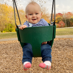 Enjoying a warm day at the park in late October.