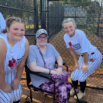 With Vanessa and Viana at the Newton Girl’s Softball Strikeout Cancer game. 🥎