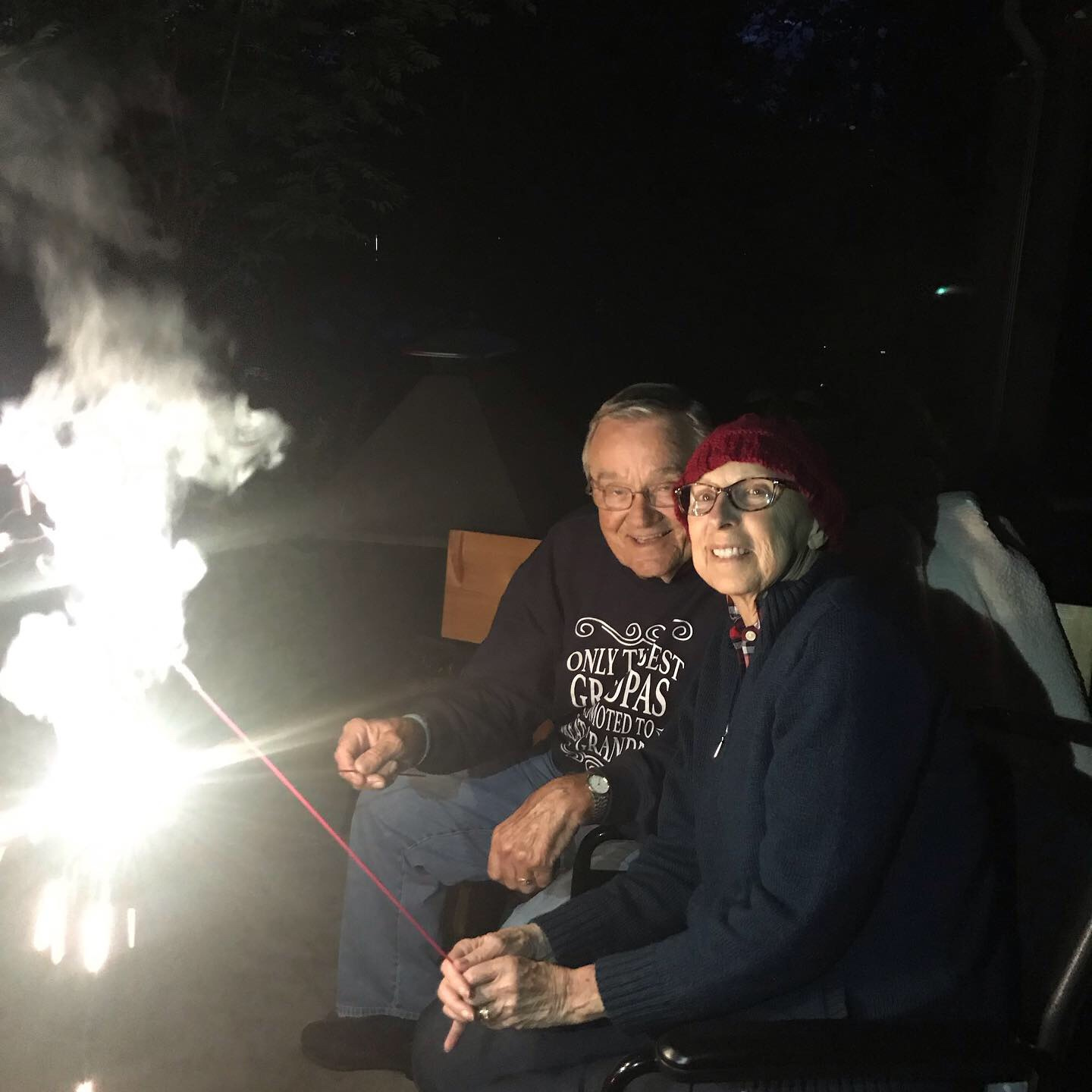 Happy 4th of July!  Grammy wanted sparklers and fireworks, so that's what we did!