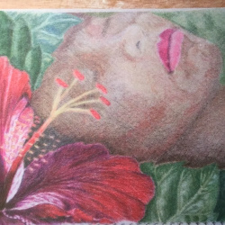 Sleeping  Hawaiian goddess   (Aka Lin ) drawn for her by niece Debbie Estes
Thank you Deb , a beautiful tribute.  She loved it.
See you soon.
Bob and Lin