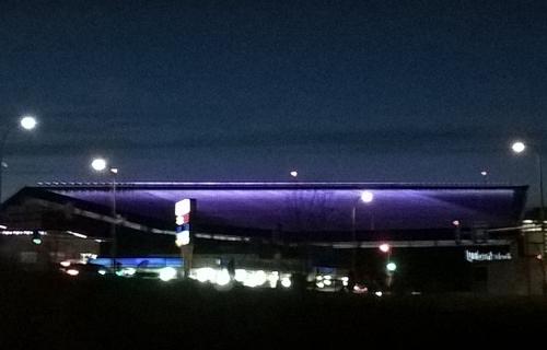 The stadium won't be purple for this Super Bowl.