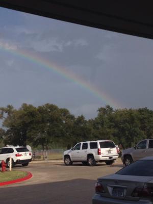 A good friend sent Lance this message and picture the day after he was diagnosed. Beautiful.

Coach told us what happened 
And after practice it started raining and this appeared thought u would want to see it 