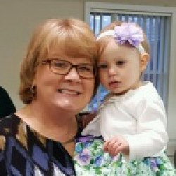 My first granddaughter (around 2 in this pictures) who's almost four years old now.  This was a pretty good picture of me so I wanted friends and family to see this one before seeing the ones of me without make-up.