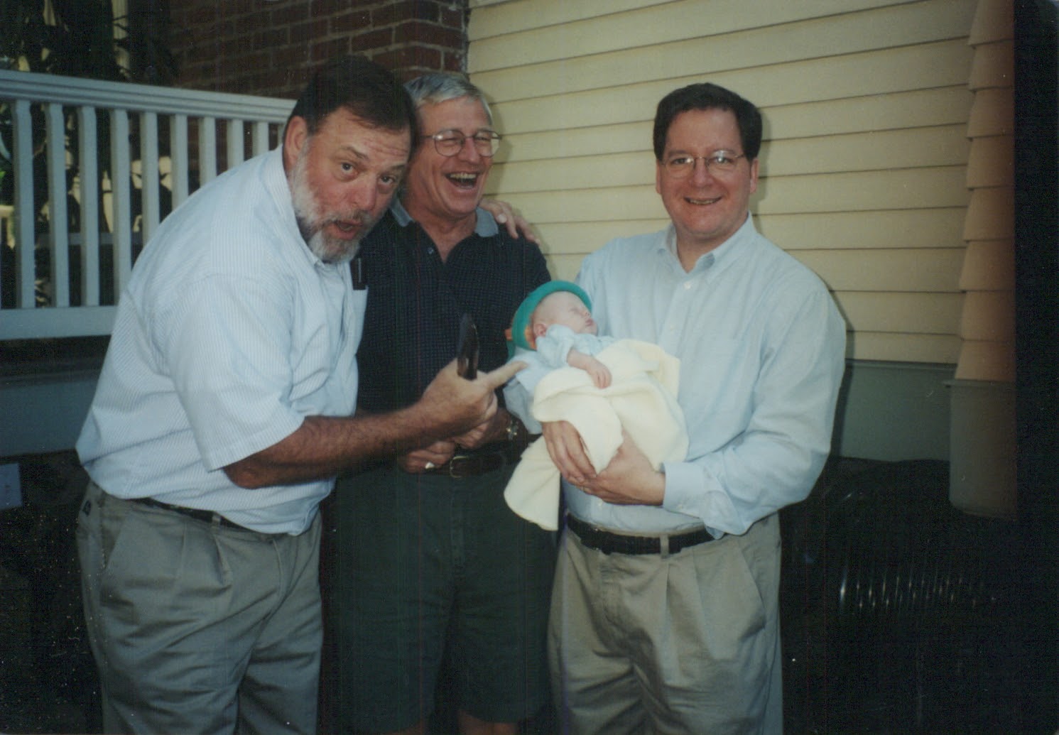 Another grandbaby with proud dad David and GREAT Uncle Lee 
