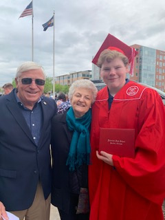 Grand B and Pop Pop at Zach high school graduate ..... the one where the graduate almost didn't make it! 