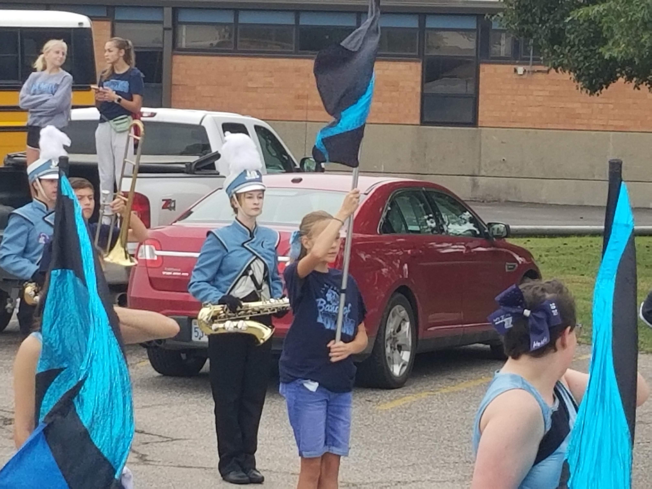 Morgan ready to march in the parade.