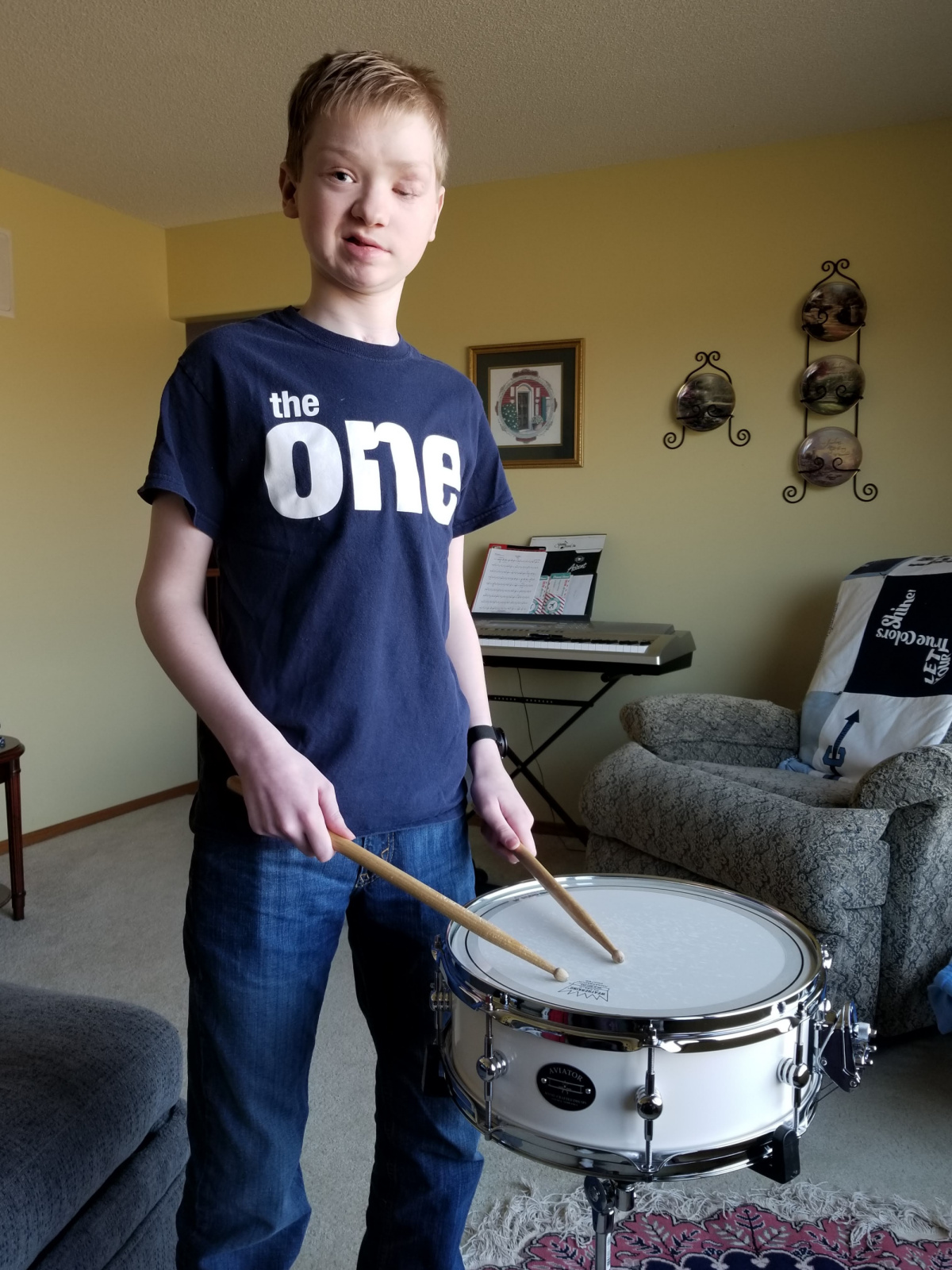 Practicing the snare drum solo!