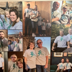 This is the amazing photo collage I received yesterday from my brother Roger, his wife Jill & their daughter Amanda. They ordered these Team Patty T-shirts , which makes me feel so loved & supported