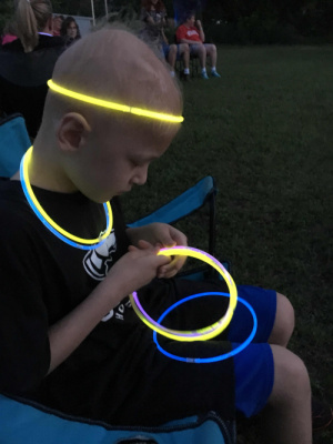 He was SO frustrated with the tiny glow stick connectors. He tried to wear them creatively and they would pop open.