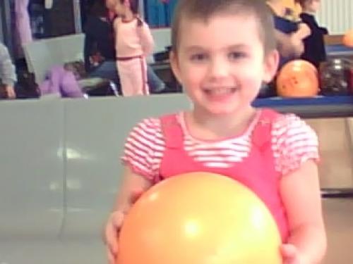 Bowling right before her 5th birthday!