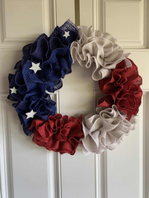 Proud of my wreath I made this week.  GG would have loved it. She was all about the red white and blue