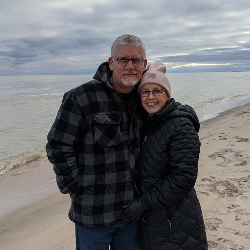 Saturday, Nov 5, 2020 - Back on the beach of Lake Michigan with my beautiful wife!