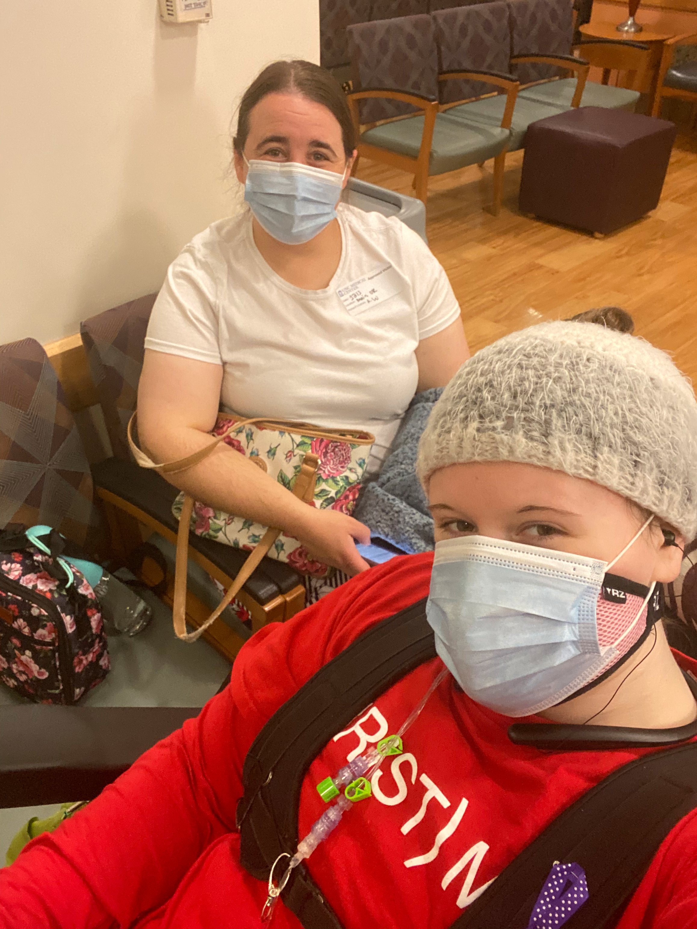 Christina and I waiting to be called back for my oral surgery.