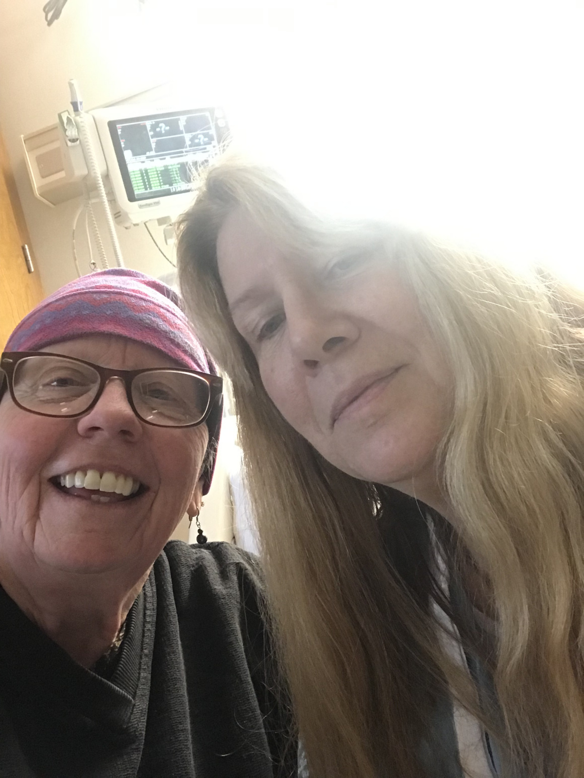 At first chemo session, February 2019, before losing my hair.