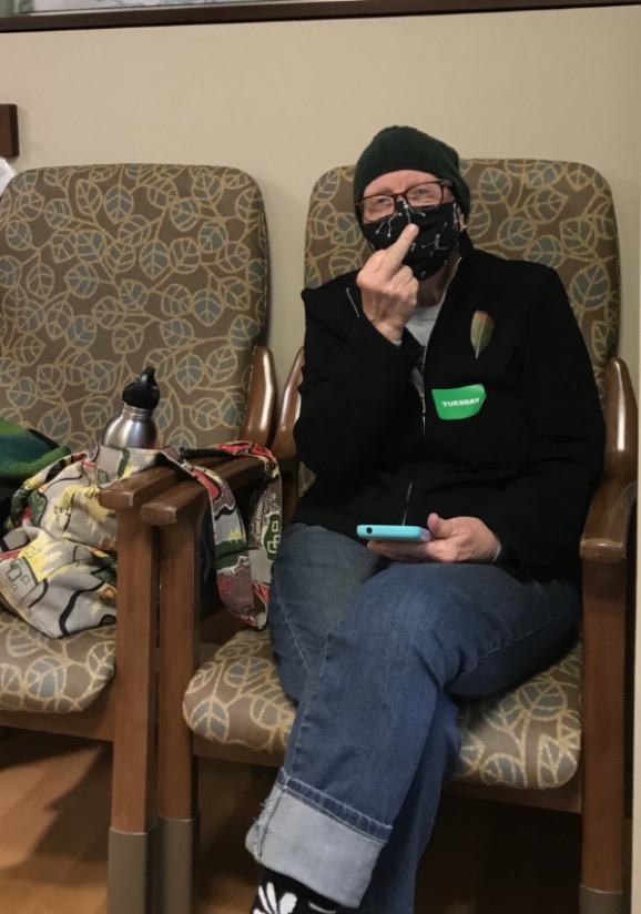 More chemo, this time with the addition of  fun COVID masks! 