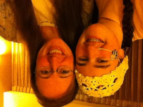 With my sweet sister, Valerie - September 26, 2013 (I have no clue why it uploaded upside down!)