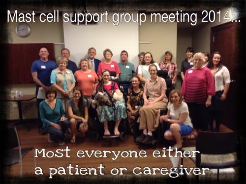 Everyone at the support group meeting.  Most, if not all, in the picture are either mast cell activation syndrome/mastocytosis patients or caregivers.