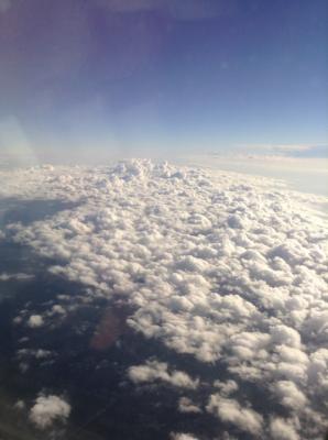 God's beautiful creation {a view of the clouds from up above them in the airplane}